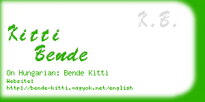 kitti bende business card